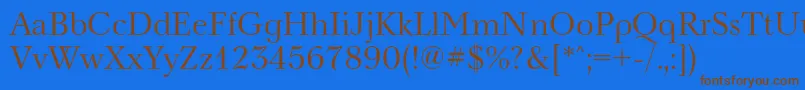 Nevac Font – Brown Fonts on Blue Background