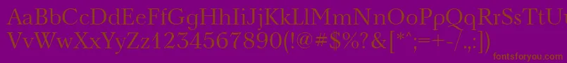 Nevac-fontti – ruskeat fontit violetilla taustalla