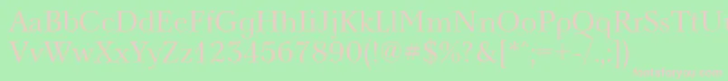 フォントNevac – 緑の背景にピンクのフォント