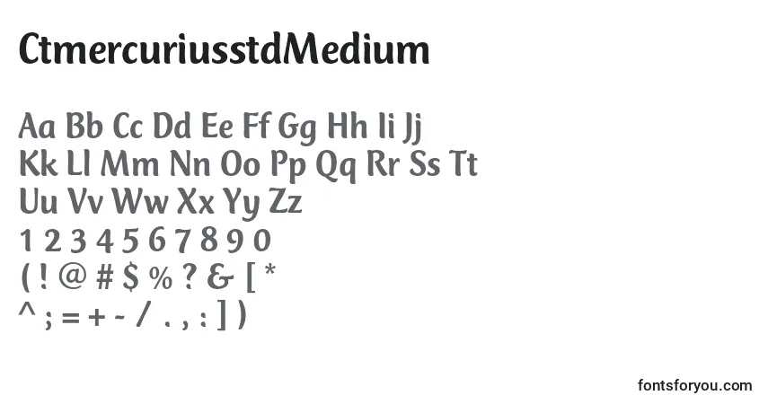 Czcionka CtmercuriusstdMedium – alfabet, cyfry, specjalne znaki