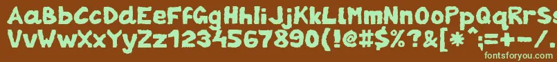 ZaiTornpaper-fontti – vihreät fontit ruskealla taustalla