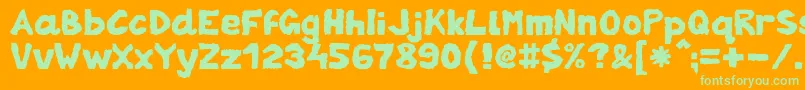 ZaiTornpaper Font – Green Fonts on Orange Background