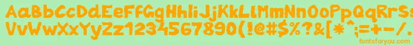 ZaiTornpaper Font – Orange Fonts on Green Background