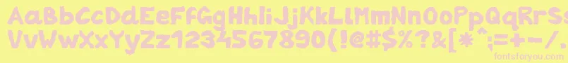 ZaiTornpaper Font – Pink Fonts on Yellow Background