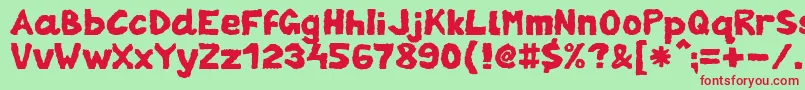 Шрифт ZaiTornpaper – красные шрифты на зелёном фоне