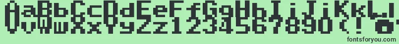 SuperMarioWorldTextBox Font – Black Fonts on Green Background