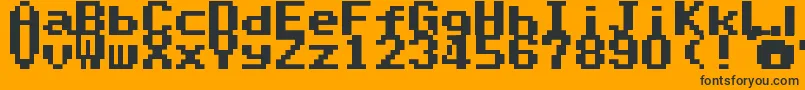 SuperMarioWorldTextBox Font – Black Fonts on Orange Background