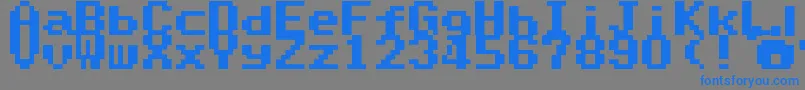 SuperMarioWorldTextBox Font – Blue Fonts on Gray Background