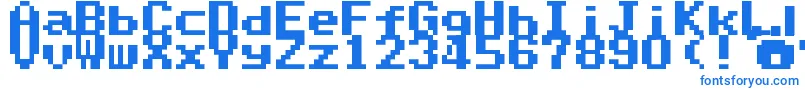 SuperMarioWorldTextBox Font – Blue Fonts on White Background