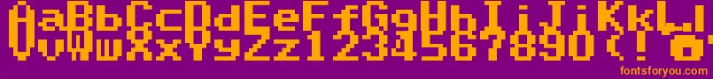 SuperMarioWorldTextBox Font – Orange Fonts on Purple Background