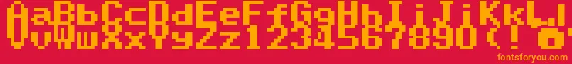 SuperMarioWorldTextBox Font – Orange Fonts on Red Background