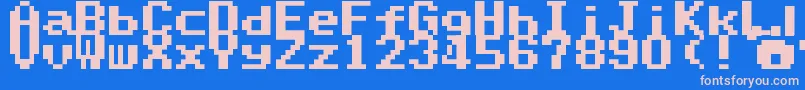 フォントSuperMarioWorldTextBox – ピンクの文字、青い背景