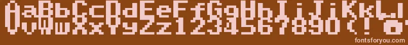 SuperMarioWorldTextBox Font – Pink Fonts on Brown Background