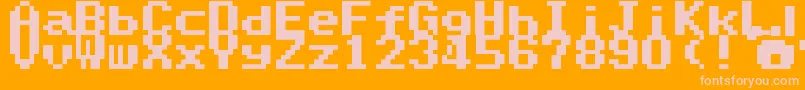 SuperMarioWorldTextBox Font – Pink Fonts on Orange Background