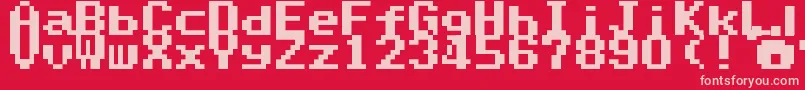 フォントSuperMarioWorldTextBox – 赤い背景にピンクのフォント