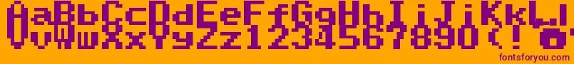 SuperMarioWorldTextBox Font – Purple Fonts on Orange Background