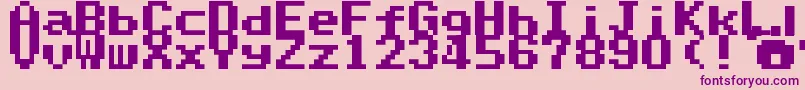 SuperMarioWorldTextBox-fontti – violetit fontit vaaleanpunaisella taustalla