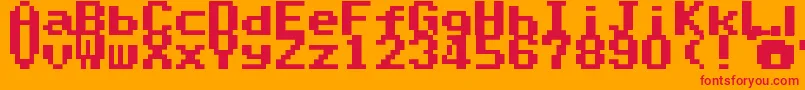 SuperMarioWorldTextBox Font – Red Fonts on Orange Background