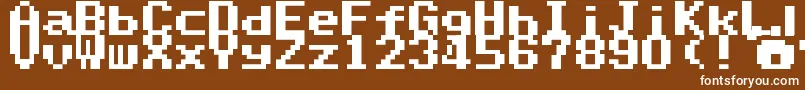 SuperMarioWorldTextBox Font – White Fonts on Brown Background