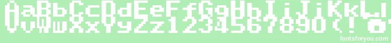 フォントSuperMarioWorldTextBox – 緑の背景に白い文字