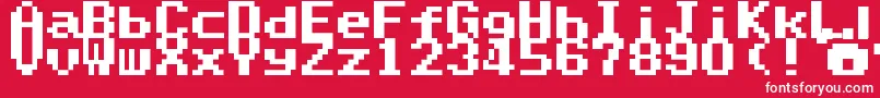 Fonte SuperMarioWorldTextBox – fontes brancas em um fundo vermelho