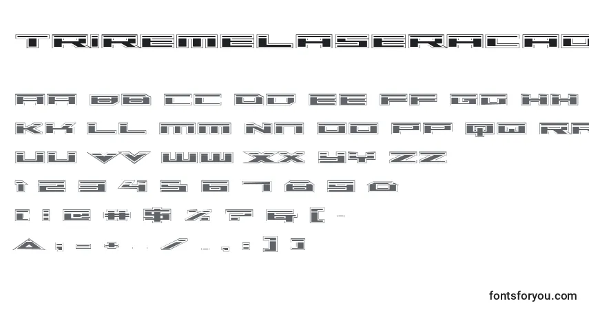 TriremeLaserAcademy Font – alphabet, numbers, special characters