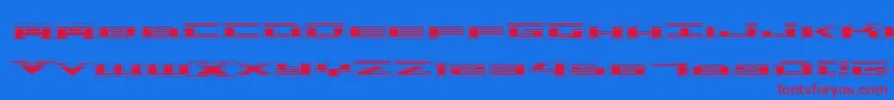 フォントTriremeLaserAcademy – 赤い文字の青い背景