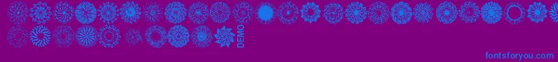 Mandingsdemo-Schriftart – Blaue Schriften auf violettem Hintergrund