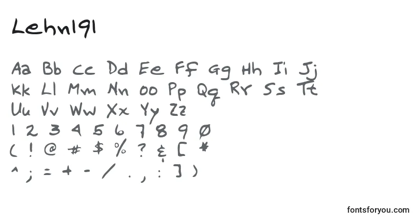 Czcionka Lehn191 – alfabet, cyfry, specjalne znaki