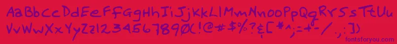 Lehn191-Schriftart – Violette Schriften auf rotem Hintergrund