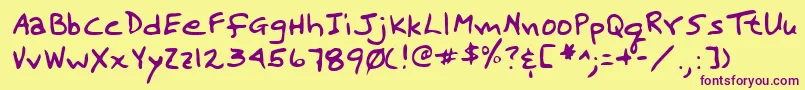 Lehn191 Font – Purple Fonts on Yellow Background