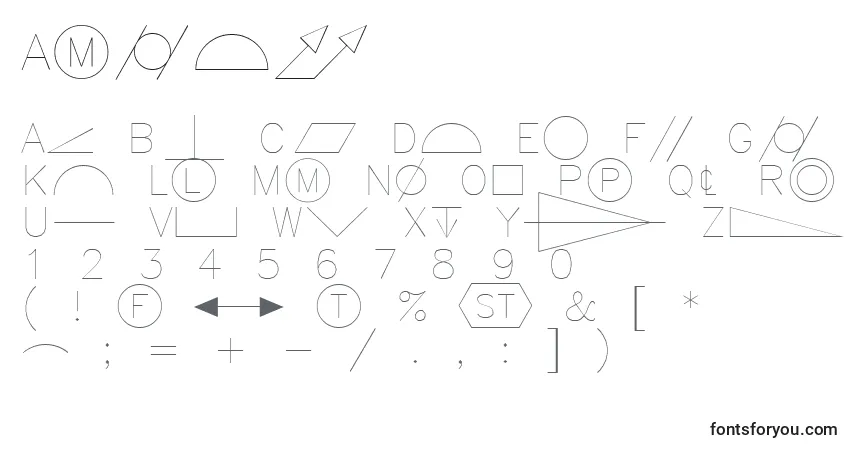 Schriftart Amgdt – Alphabet, Zahlen, spezielle Symbole