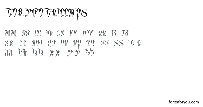 A fonte ToryGothicCaps – alfabeto, números, caracteres especiais
