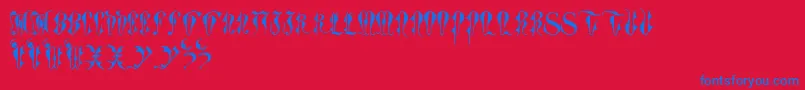 ToryGothicCaps-fontti – siniset fontit punaisella taustalla