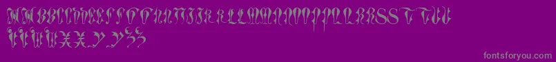 Fonte ToryGothicCaps – fontes cinzas em um fundo violeta
