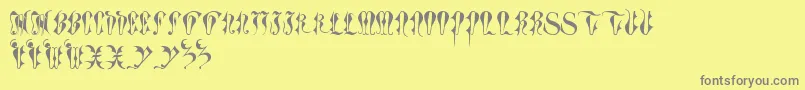 ToryGothicCaps Font – Gray Fonts on Yellow Background