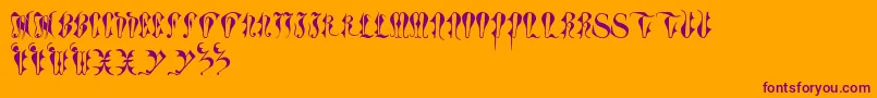 ToryGothicCaps Font – Purple Fonts on Orange Background