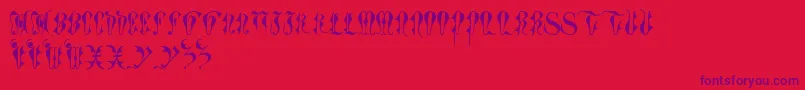 ToryGothicCaps Font – Purple Fonts on Red Background