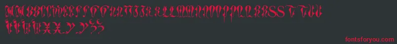 ToryGothicCaps-Schriftart – Rote Schriften auf schwarzem Hintergrund