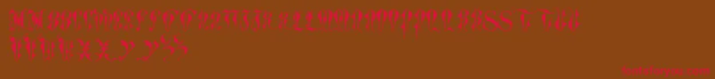 ToryGothicCaps Font – Red Fonts on Brown Background
