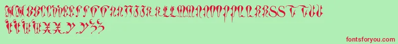 ToryGothicCaps Font – Red Fonts on Green Background