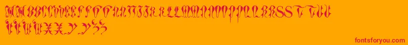 ToryGothicCaps Font – Red Fonts on Orange Background