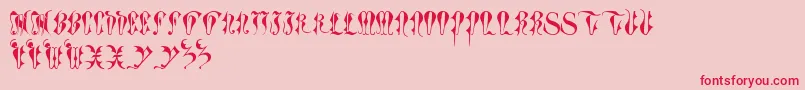 ToryGothicCaps Font – Red Fonts on Pink Background