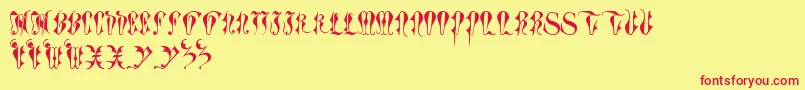 ToryGothicCaps Font – Red Fonts on Yellow Background