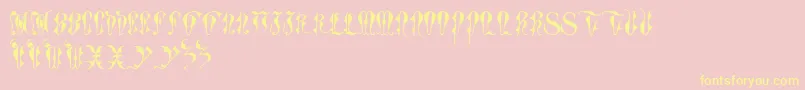 ToryGothicCaps Font – Yellow Fonts on Pink Background