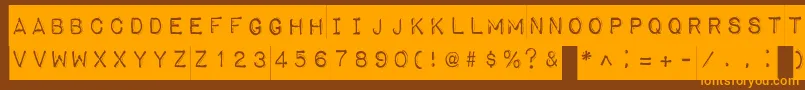 ImpactLabel Font – Orange Fonts on Brown Background