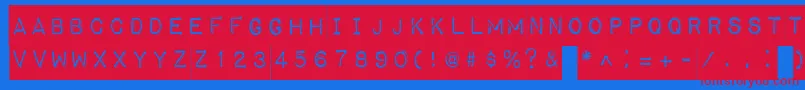 ImpactLabel Font – Red Fonts on Blue Background