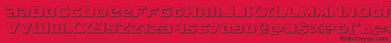 Terran3D Font – Black Fonts on Red Background