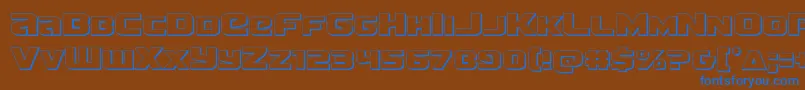 Terran3D-Schriftart – Blaue Schriften auf braunem Hintergrund