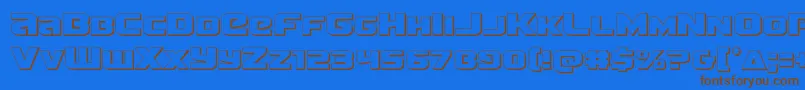 Terran3D Font – Brown Fonts on Blue Background